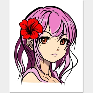Cute anime girl Posters and Art